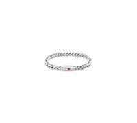 Tommy Hilfiger Jewelry Braccialetto a Catena da Uomo in Acciaio Inossidabile con la Iconica Bandiera 2790647