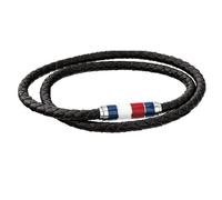 Tommy Hilfiger Casual Core - Bracciale da uomo in pelle, in acciaio inox, 19 cm, 19 cm, Pelle