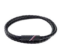 Tommy Hilfiger Jewelry Braccialetto in Corda da Uomo in Pelle Nero - 2790469
