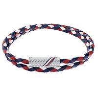 Tommy Hilfiger Jewelry Braccialetto in Corda da Uomo in Pelle Rosso, Bianco e Blu - 2790472