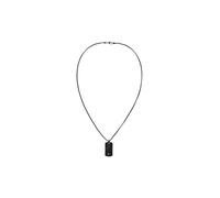 Tommy Hilfiger Jewelry Collana con Pendente da Uomo in Acciaio Inossidabile Nero con una Placca Incisa - 2790629