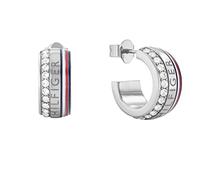 Tommy Hilfiger Lussuosi orecchini a cerchio in acciaio con cristalli 2780623