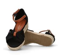 Tommy Hilfiger Karin, I Sandali con Cinturino alla Caviglia, caratterizzati dal Plateau e dai Dettagli in Corda, Sono Perfetti per i Tuoi Look Estivi, Nero, 36 EU