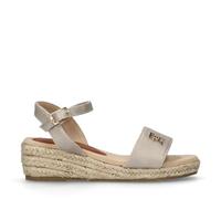 Tommy Hilfiger Karin, I Sandali con Cinturino alla Caviglia, caratterizzati dal Plateau e dai Dettagli in Corda, Sono Perfetti per i Tuoi Look Estivi, Platino, 35 EU