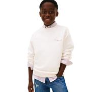 Tommy Hilfiger Bambini Unisex Felpa Corp C-Neck con Orlo in Maglia a Costine, Avorio (Ancient White), 92