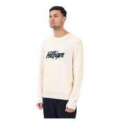 Tommy Hilfiger, ,Knitwear ,Uomo ,Beige ,S Intarsia Script Logo Sweater