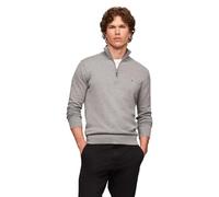 Tommy Hilfiger Lightweight Pullover Quarter Zip Sweater Maglione, Grigio Erica Medio, M Uomo