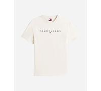 Tommy Jeans - T-shirt beige con logo lineare-Neutro 46