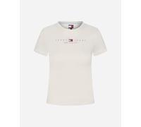 Tommy Hilfiger Linear Logo W - T-shirt - Donna - Bianco M