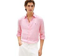 Tommy Hilfiger Linen Bengal RF Shirt Mw0mw42400 Camicia S/S, Pink (Classic Pink/Stripe), M Uomo