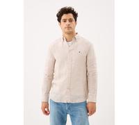 Tommy Hilfiger Linen Bengal RF Shirt Mw0mw42400 Camicia S/S, Brown (Sandalwood/Stripe), M Uomo