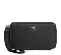 Tommy Hilfiger TH Logotape Compact Zip Around Aw0aw18699, Altri Portafogli Donna, Black (Black), Talla única