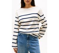 Tommy Hilfiger Lwk Gold Button Boat Regular Fit Striped Top, Navy Blue Taglia: L | Maglie a manica lunga Outlet | Donna | Giallo