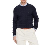 Tommy Hilfiger maglia uomo in cotone con trecce blu