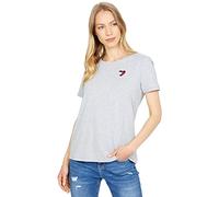 Tommy Hilfiger - Maglietta a Maniche Corte da Donna - Grigio - M