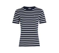 Tommy Hilfiger New Slim Cody C-Nk SS Donna, Blu (Dark Night Navy/Ecru STP), XL
