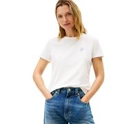 Tommy Hilfiger Maglietta da Donna TH Script Reg C-NK SS Tee WW0WW47809 S/S, Bianco (Ecru), L, Bianco (Ecru), L