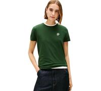 Tommy Hilfiger Maglietta da Donna TH Script Reg C-NK SS Tee WW0WW47809 S/S, Verde (Foresta Nazionale), M, Verde (Foresta Nazionale), M