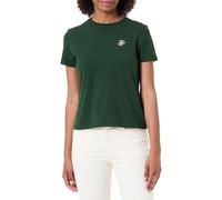 Tommy Hilfiger Maglietta da Donna TH Script Reg C-NK SS Tee WW0WW47809 S/S, Verde (Foresta Nazionale), M, Verde (Foresta Nazionale), M