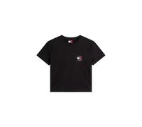 Tommy Hilfiger Maglietta da donna Tjw Reg Sh Tommy Us Flag Ss Tee, nero e argento, S