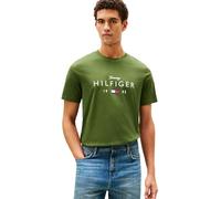 Tommy Hilfiger - T-shirt verde scuro con logo centrale 46