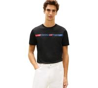 Tommy Hilfiger Maglietta da Uomo Love Stripe Tee MW0MW42368 S/S, Nera, L