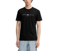 Tommy Hilfiger Maglietta da uomo TJM Reg Flag Linear Ss Tee EXT, nero e argento, L