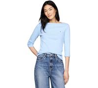 Tommy Hilfiger Maglietta Maniche Lunghe Donna Slim Scollo a Barca, Blu (Vessel Blue), XXS