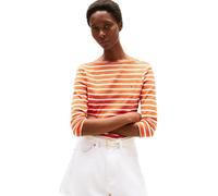 Tommy Hilfiger Maglietta Maniche Lunghe Donna Slim Scollo a Barca, Multicolore (Classic Breton Orange/ECU), S