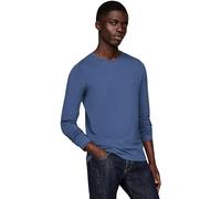 Tommy Hilfiger Maglietta Maniche Lunghe Uomo Stretch Slim Fit Cotone, Blu (Aegean Sea), L
