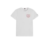 Tommy Hilfiger Outline Flag Graphic T-Shirt SS Kb0kb10590 Maglietta S/S, White (White), 16 Anni Bambini e Ragazzi