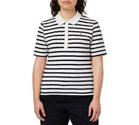 Tommy Hilfiger Maglietta Polo Maniche Corte Donna 1985 Pique Stripe Polo Regular Fit, Bianco (Breton Stripes W White/Desert Sky), S