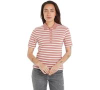 Tommy Hilfiger Maglietta Polo Maniche Corte Donna 1985 Pique Stripe Polo Regular Fit, Multicolore (Breton Stp/ Teaberry/ Ecru), XS