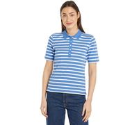 Tommy Hilfiger Maglietta Polo Maniche Corte Donna 1985 Pique Stripe Polo Regular Fit, Multicolore (Breton Ecru/Blue Spell), S