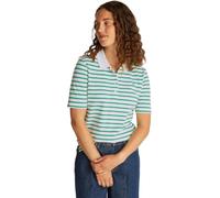 Tommy Hilfiger Maglietta Polo Maniche Corte Donna Regular Fit, Multicolore (Ecru/Radiant Green STP), M
