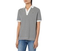 Tommy Hilfiger Maglietta Polo Maniche Corte Donna Regular Fit, Multicolore (Mini Stp Desert Sky/ White), L