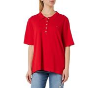 Tommy Hilfiger Maglietta Polo Maniche Corte Donna Regular Fit, Rosso (Fierce Red), 46