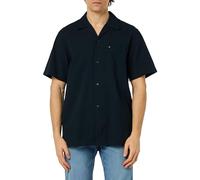 Tommy Hilfiger Maglietta Polo Maniche Corte Uomo Seersucker Solid Shirt Basic, Blu (Desert Sky), L