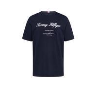TOMMY HILFIGER Maglietta 'Textured Logo' blu scuro / rosso / bianco Uomo TOMMY HILFIGER XL