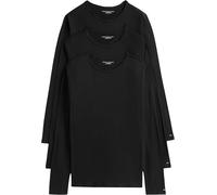 Tommy Hilfiger Magliette Maniche Lunghe Uomo Confezione da 3 Basic, Nero (Black/Black/Black), L