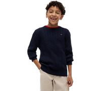 Tommy Hilfiger Maglione da Ragazzo in Cotone a trecce KB0KB09753 Pullover Maglione, Blu (Dark Night Navy), 14 Anni