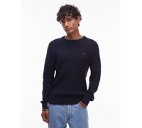 Tommy Hilfiger - Maglione girocollo color blu navy con profili a contrasto L