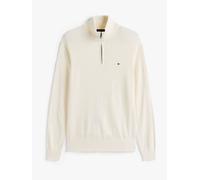 Tommy Hilfiger Maglione Tommy Hilfiger a collo alto con cerniera a un quarto e inserti in cashmere xlarge crema