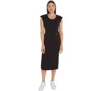 Tommy Hilfiger Slim Rib Drs Midi cap Sleeve WW0WW41273 Vestiti Aderenti, Nero (Black), L Donna