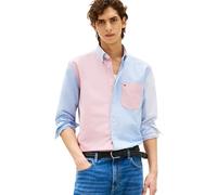 Tommy Hilfiger Men's Americana Blocking Regular Long Sleeve Shirts,Shirt Blue/Multi Medium