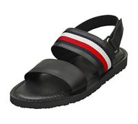 Tommy Hilfiger Core Hilfiger Lth Strappy Sandal FM0FM05009, Uomo, Nero (Black), 44 EU