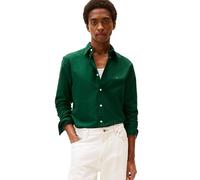 Tommy Hilfiger Men's Heritage Oxford Solid Regular Long Sleeve Shirts, Ornamental Green/Ornamental Green Solid Large