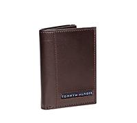 Tommy Hilfiger Men's Leather Cambridge Trifold Wallet, Tan, Brown, Classico, marrone, Classico