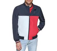Tommy Hilfiger Men's Lightweight Varsity Rib Knit Bomber Jacket Giacca Shell, Mezzanotte/Ghiaccio/Rosso, S Uomo