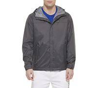 Tommy Hilfiger Men's Waterproof Breathable Hooded Jacket, Charcoal, XL